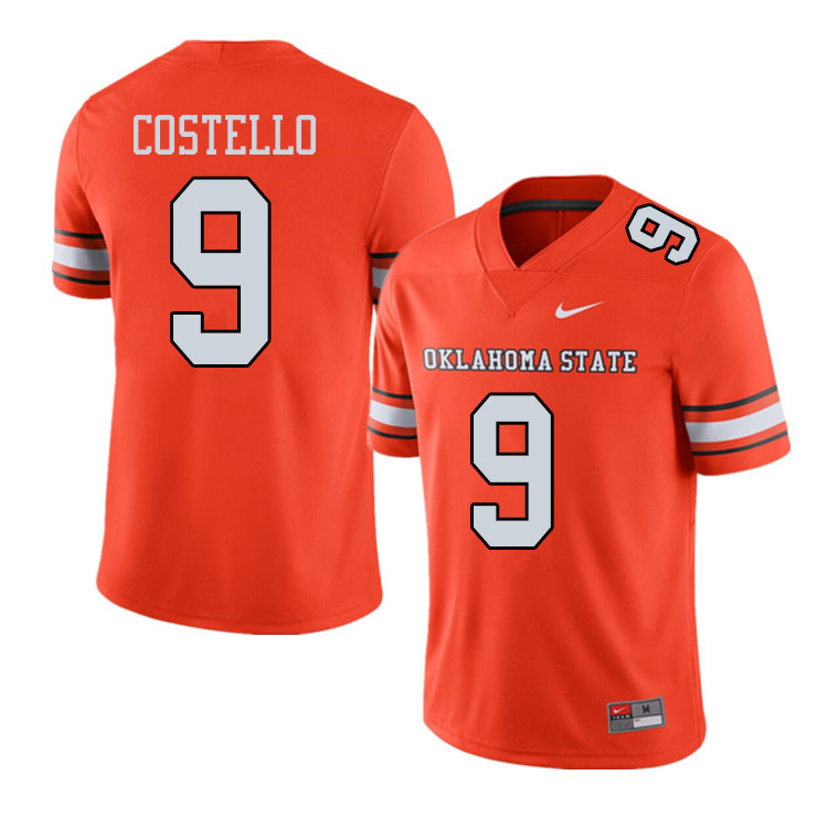 Men #9 Brendan Costello Oklahoma State Cowboys College Football Jerseys Sale-Alternate Orange